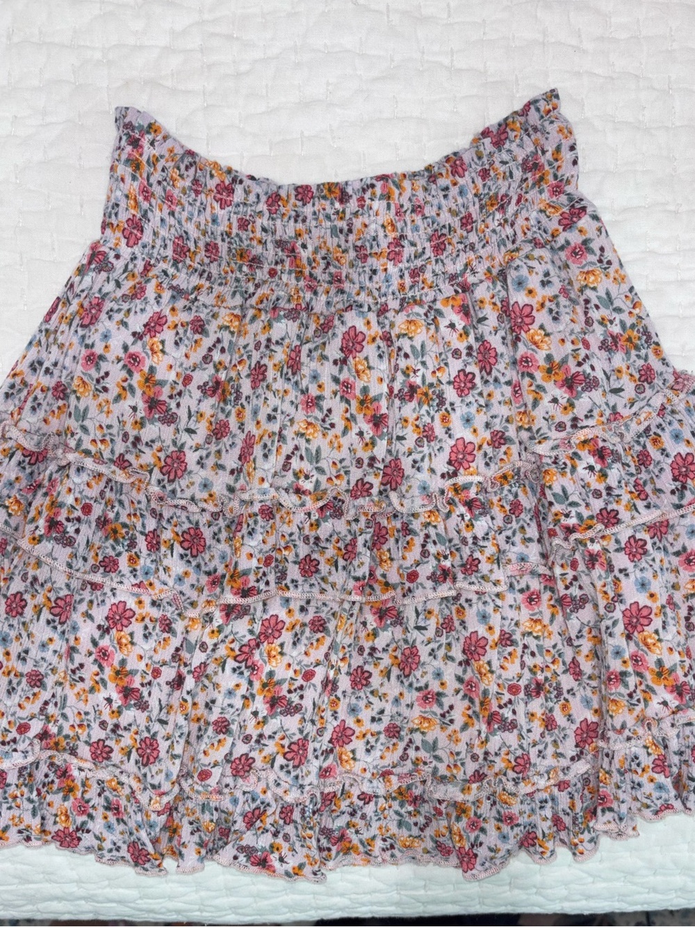 Altar'd State Floral Tiered Mini Skirt